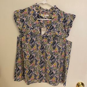 Boden NWT sleeveless print woven blouse size 10